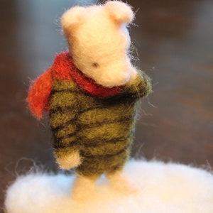 Needle Felted Piglet, Needle Felted Winnie the Pooh Characters, Classic Winnie the Pooh, Fiber Sculpted Piglet, Winnie the Pooh Collectibles
