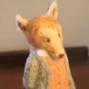 Needle Felted Mr. Tod Fox, Beatrix Potter Collectible, Baby Shower Gift