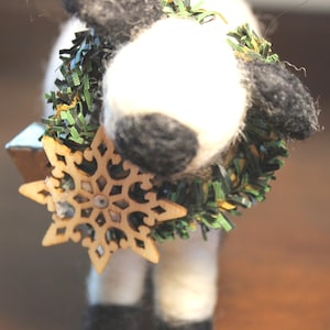 Needle-Felted Country Sheep, Farm Primitive Decor, Christmas or Other Ornament