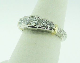 Vintage princess cut diamond wedding band.