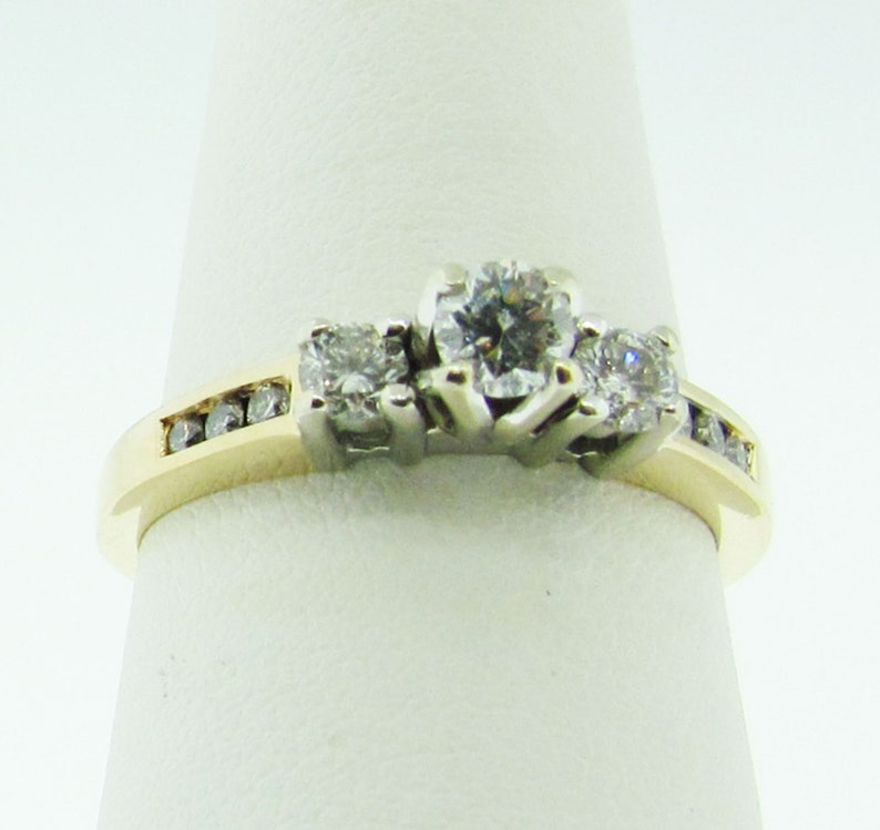 3 Diamond Engagement Ring. Etsy