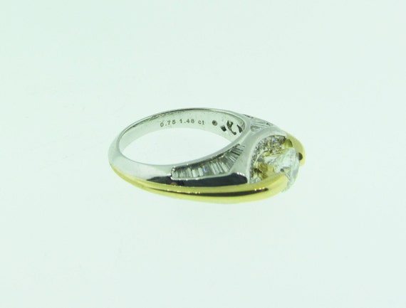 18 K gold modern design tension set diamond engag… - image 2