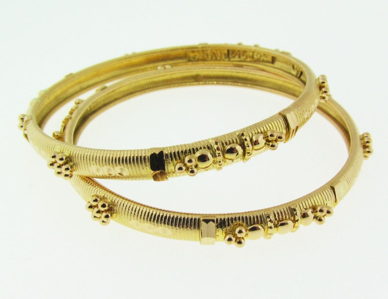 22 Karat Gold Vintage Baby Bracelets. 2 Matching. Etsy