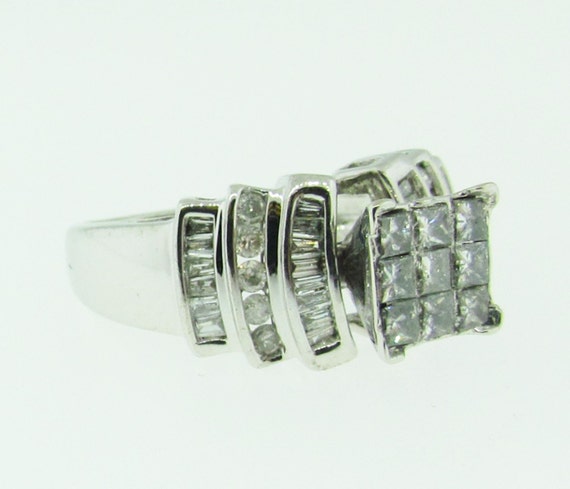 White gold and diamond engagement ring. - image 2