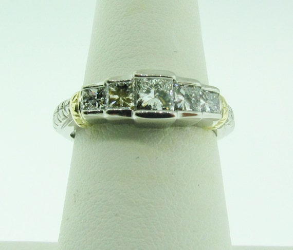 Vintage princess cut diamond wedding band. - image 5