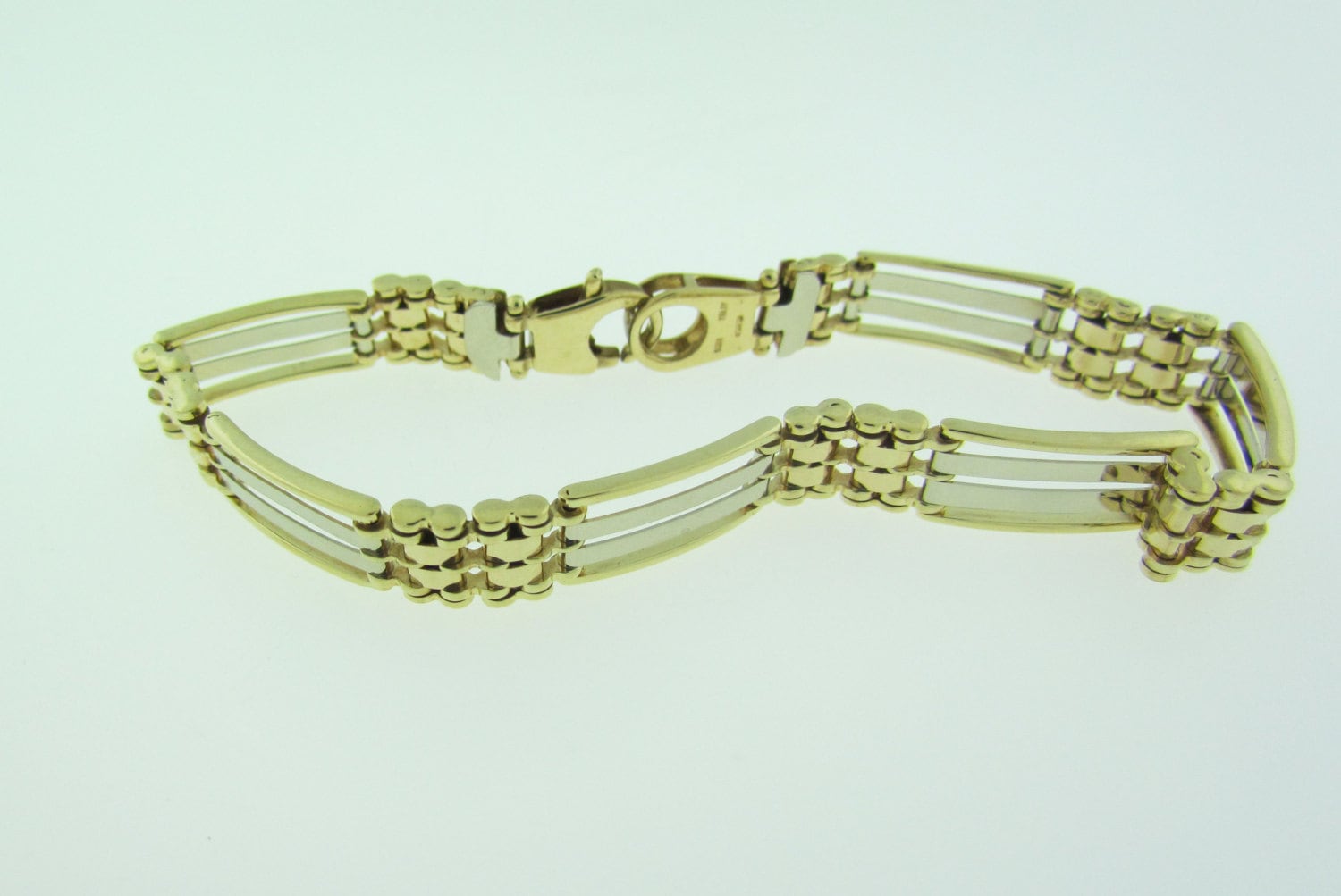 Italian Twotone Gold Men's Bracelet Etsy