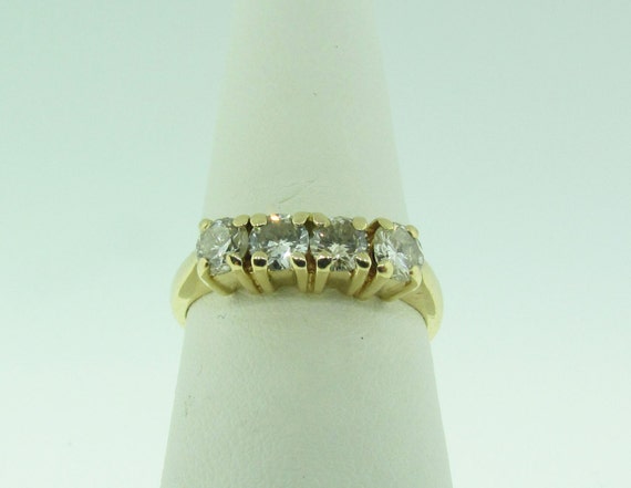 Vintage Diamond Wedding Band 14 K Gold - image 4