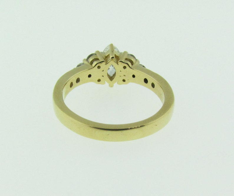 Marquise Diamond Engagement Ring 14 K Gold - Etsy