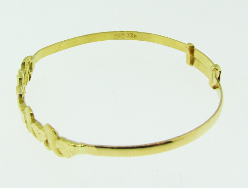 22 Karat Gold Baby Bangle Bracelet. Vintage. Etsy