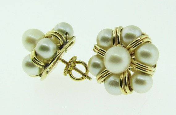 SALE * Antique 14 K gold and pearl earrings. - image 5