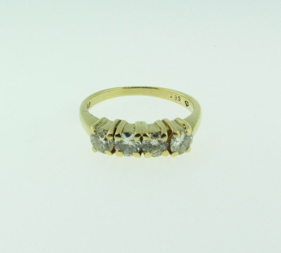 Vintage Diamond Wedding Band 14 K Gold - image 2