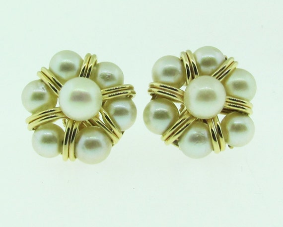 SALE * Antique 14 K gold and pearl earrings. - image 4