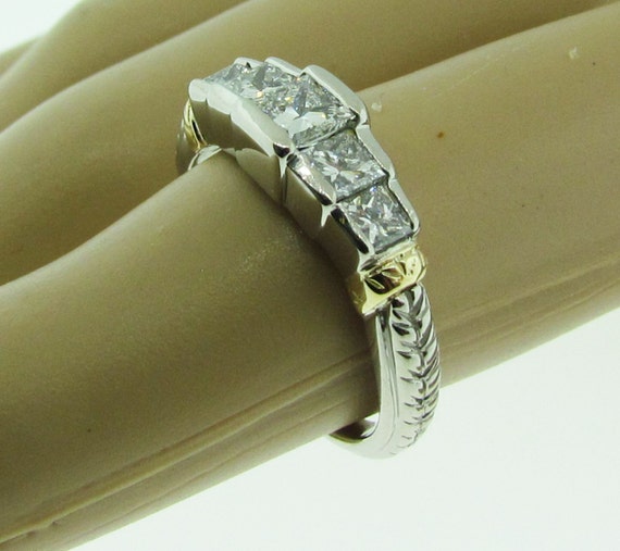 Vintage princess cut diamond wedding band. - image 2