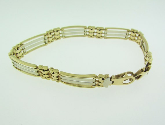 Italian Two-Tone Gold Men's Bracelet - image 2