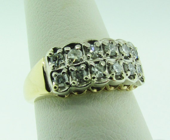 Vintage gold and diamond wedding band.