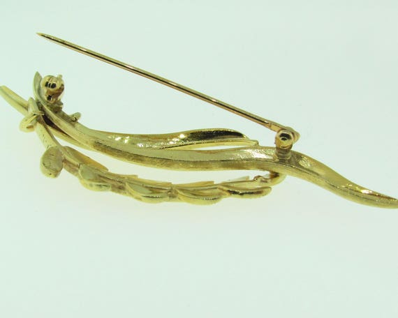 Vintage 14 karat gold Leaf brooch / pin. - image 2
