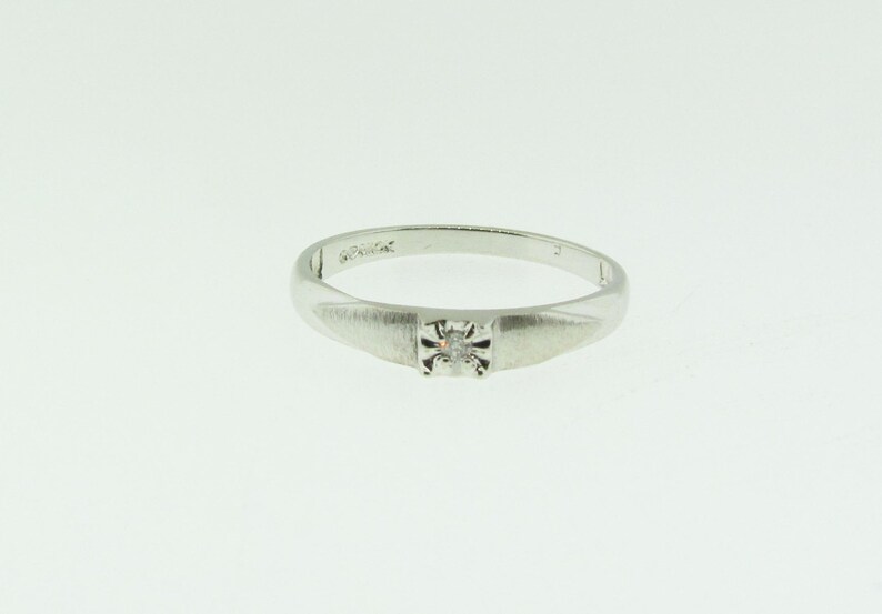 10 K White Gold Diamond Engagement/promise Ring Etsy
