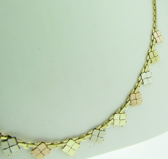 14 K Multi-gold vintage necklace. - image 4