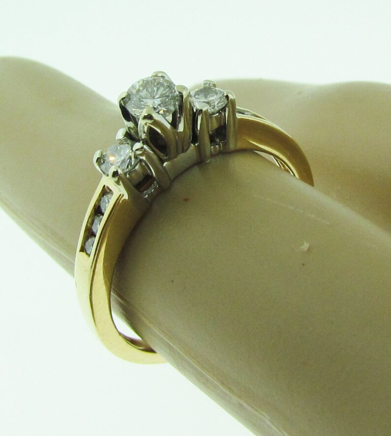 3 Diamond Engagement Ring. Etsy