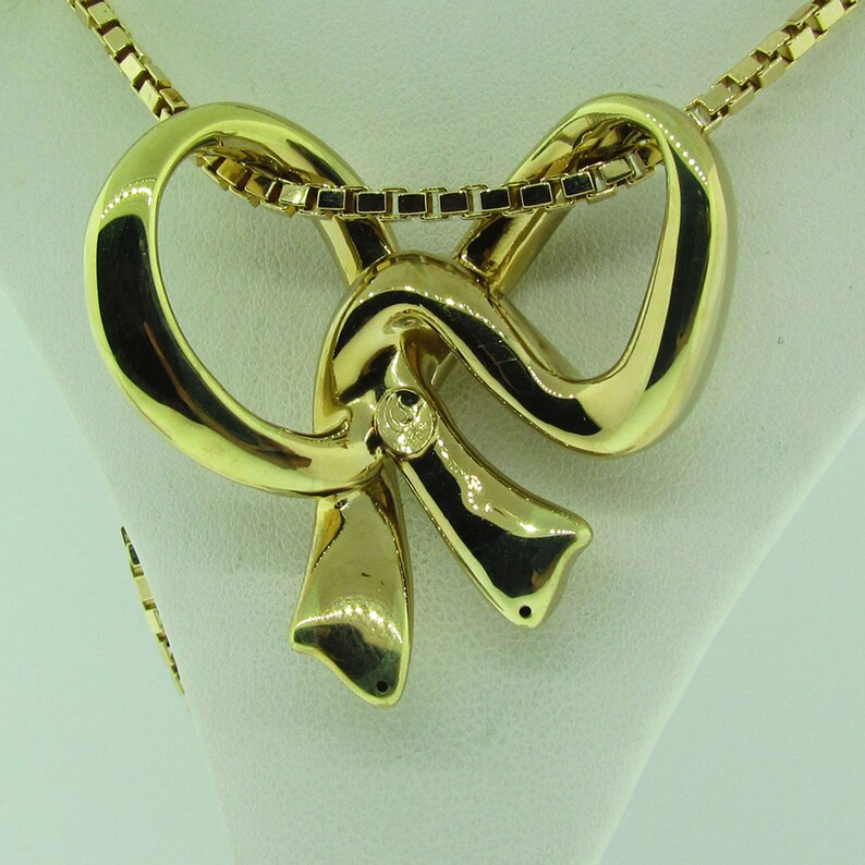 14 K Gold Vintage Bow Slide / Pendant. Etsy