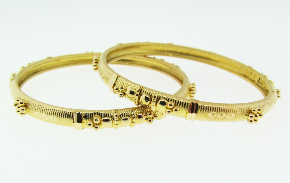 22 Karat Gold Vintage Baby Bracelets. 2 Matching. Etsy