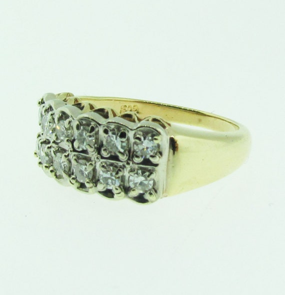 Vintage gold and diamond wedding band. - image 4