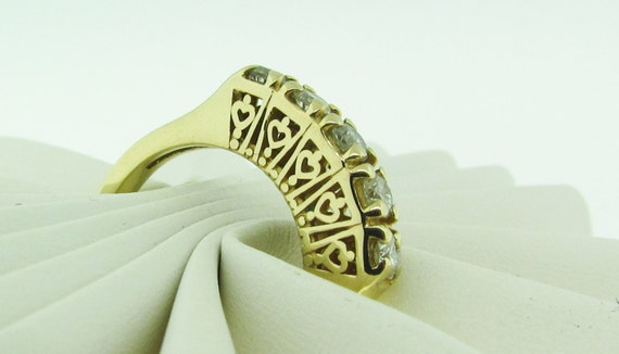 Vintage 14 K gold and diamond wedding band. - image 4