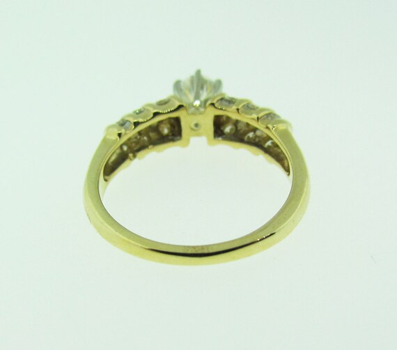CZ and Diamond Engagement Ring, Yellow Gold - image 2