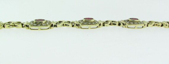 Beautiful vintage Ruby and diamond bracelet. 14 K… - image 3