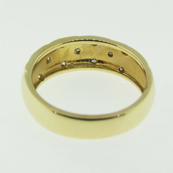 Estate 14 K gold and diamond wedding band. - image 5