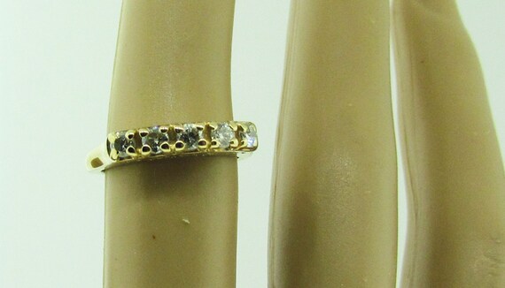 Vintage 14 K gold and diamond wedding band. - image 5