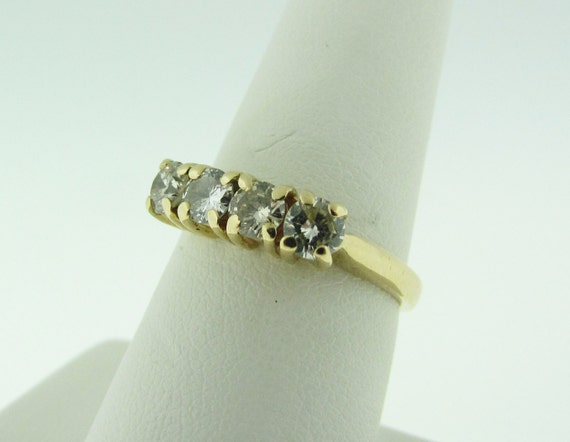 Vintage Diamond Wedding Band 14 K Gold - image 5