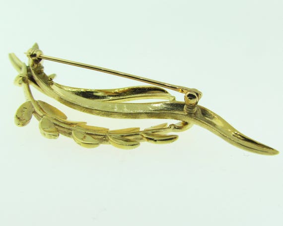 Vintage 14 karat gold Leaf brooch / pin. - image 4