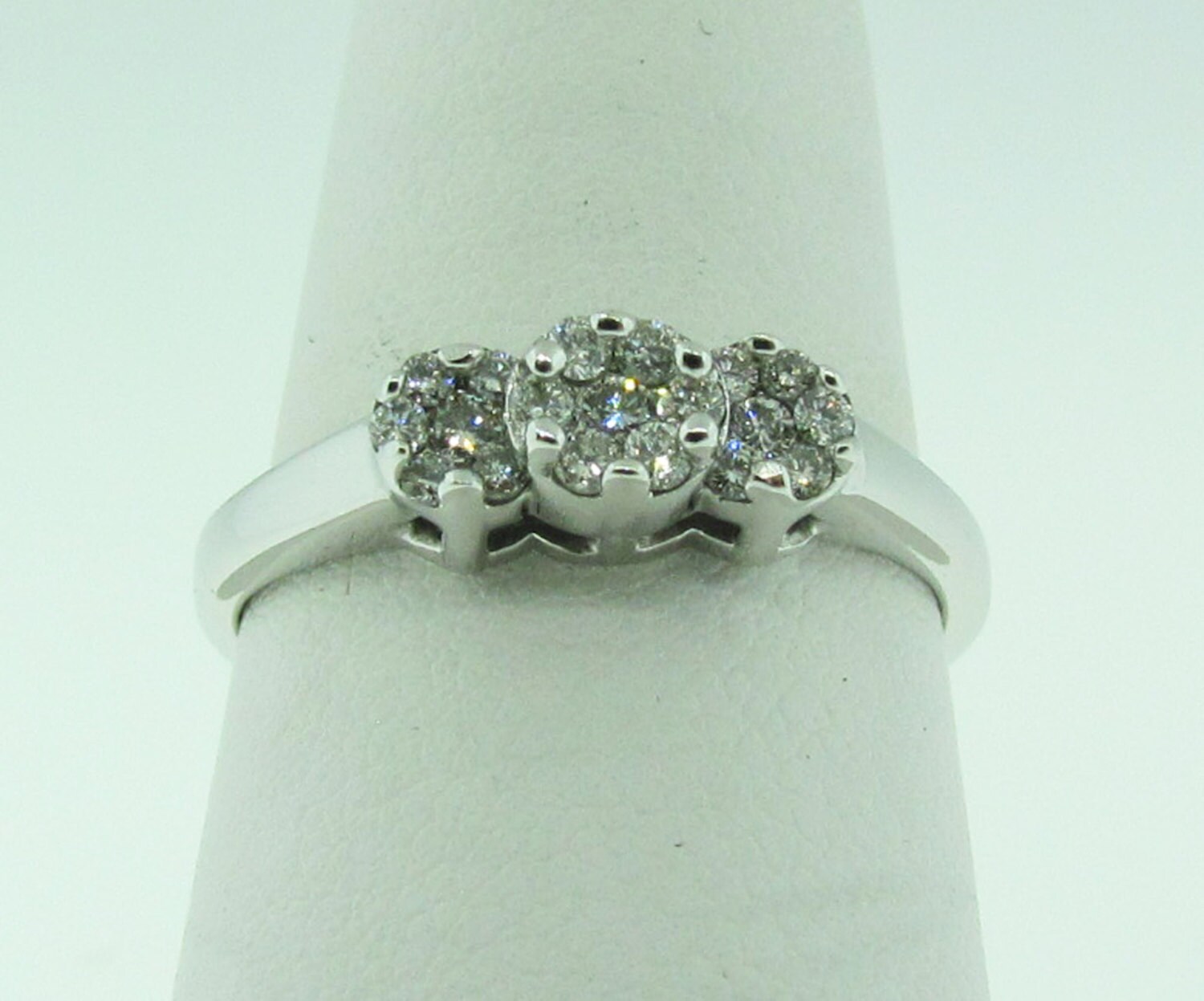 14 Karat White Gold and Diamond Engagement Ring. Etsy