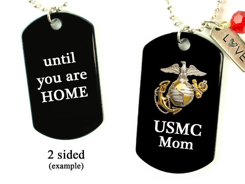 Usmc Marine Corps Military Dog Tag Necklace W Saying Gift Image 0