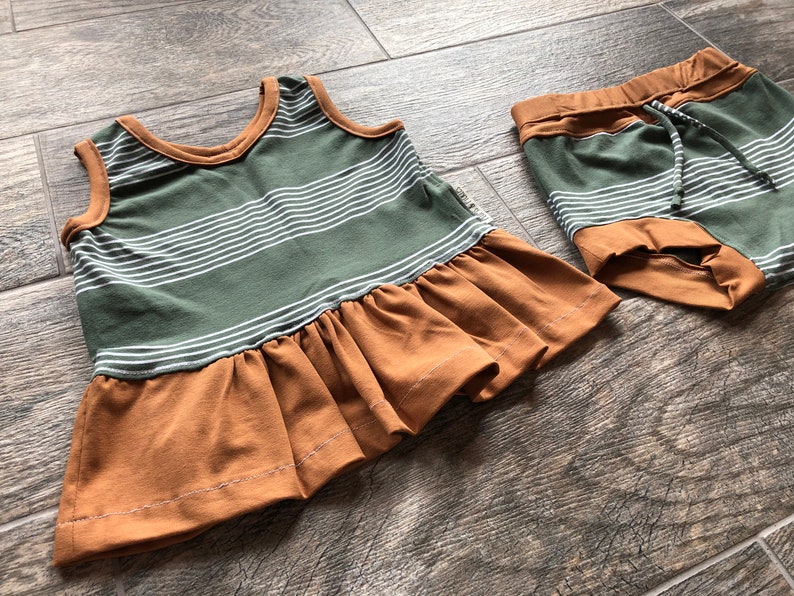 Toddler girls ruffle tank set 2t
