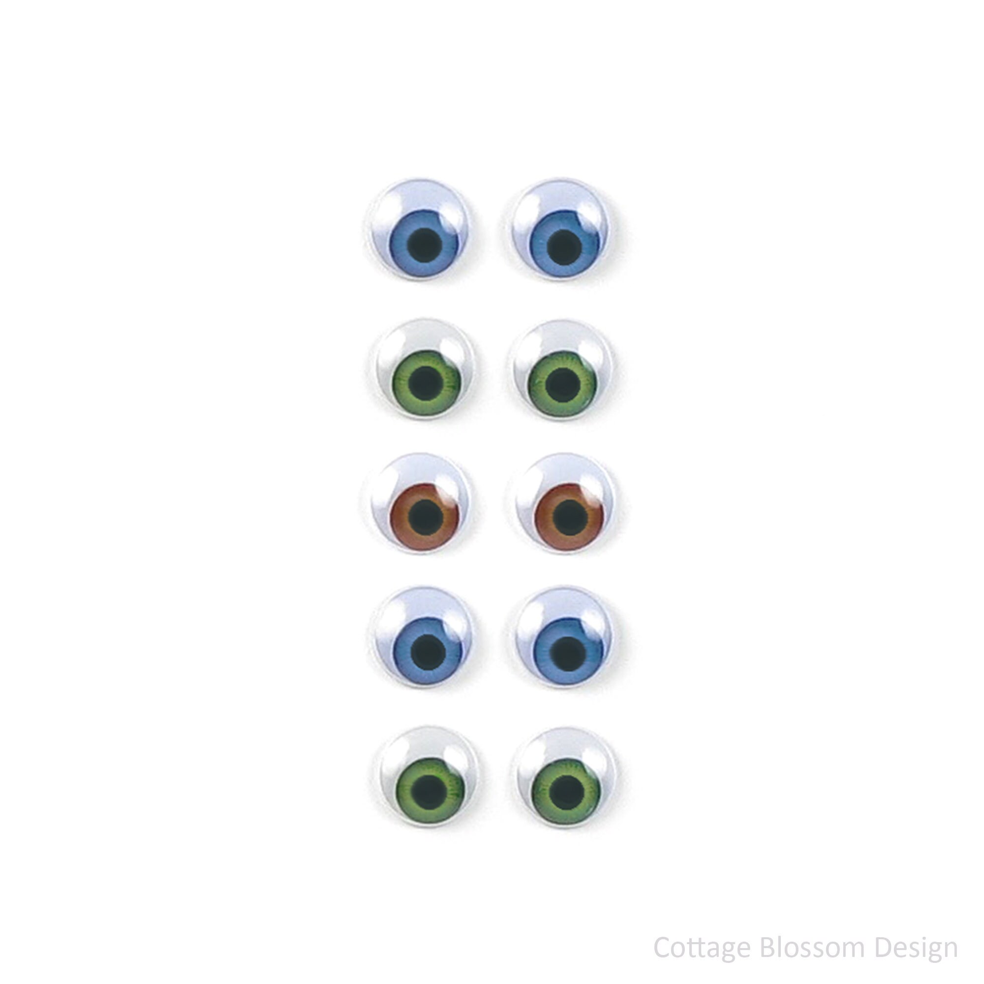 Realistic Round Glue On Human Color Eyes 15mm Movable Pack of Etsy