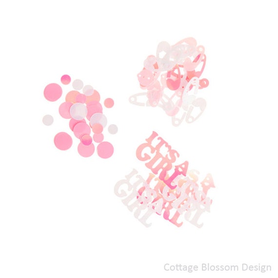 Baby Shower Confetti Sweet Baby Girl Pink Iridescent Confetti Etsy