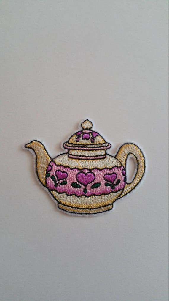 Beautiful teapot iron on or sew on patch Teapot iron on patch Etsy