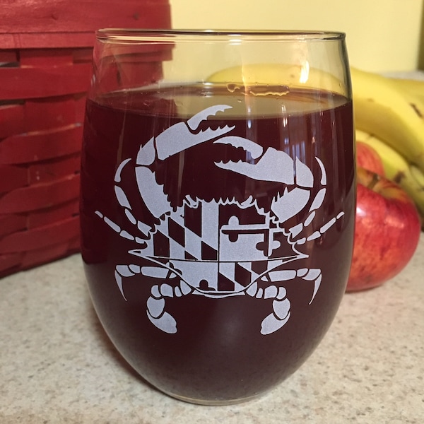 Crab Wine Glass Etsy