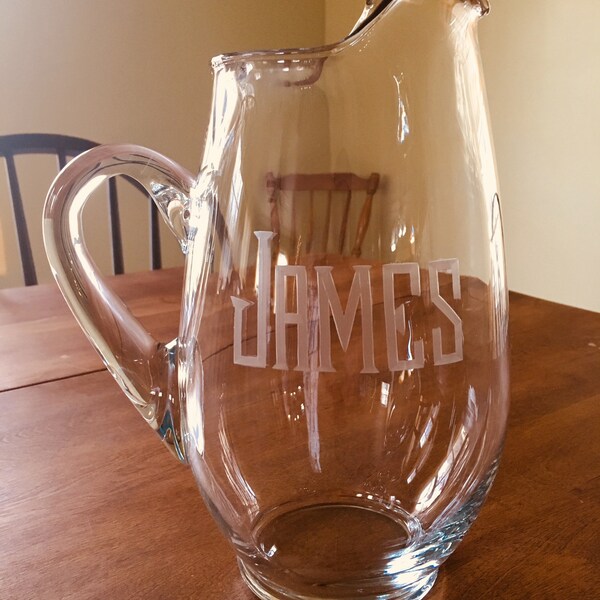 Clear Glass Pitcher Etsy