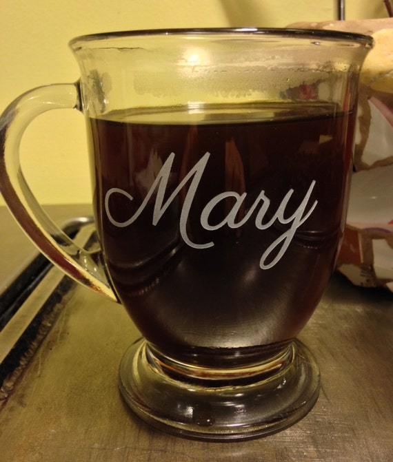 Glass Coffee Mug With Personalized Name Etsy