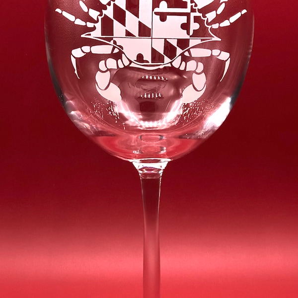 Crab Wine Glass Etsy