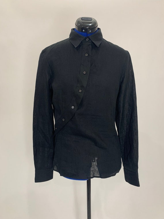 Unique button shirt black blouse collar Altuzarra