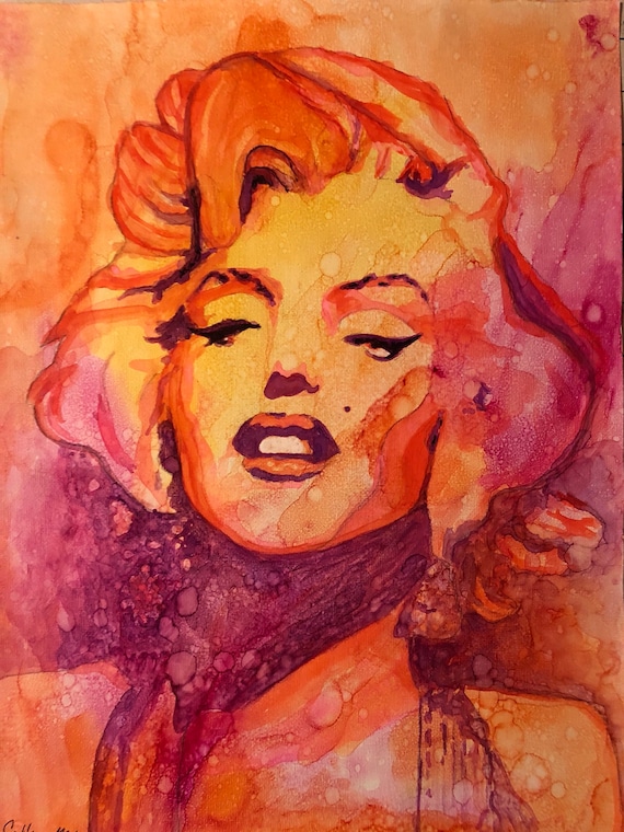 Custom Original Marilyn Monroe Painting Print Celebrity Pop | Etsy