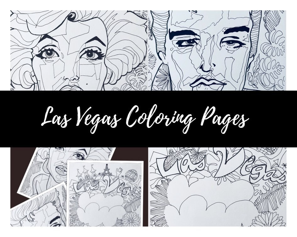 3 pack digital download Las Vegas adult coloring pages ...