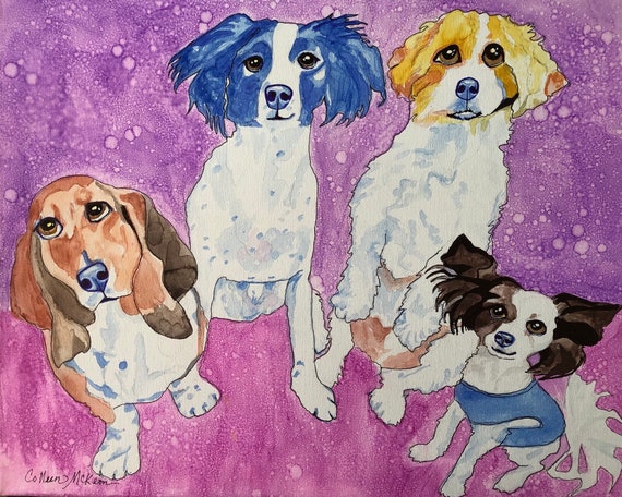 etsy dog portrait painting