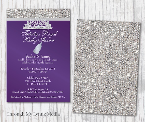 bling baby shower invitations