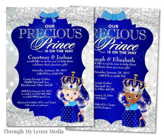 royal blue prince invitations