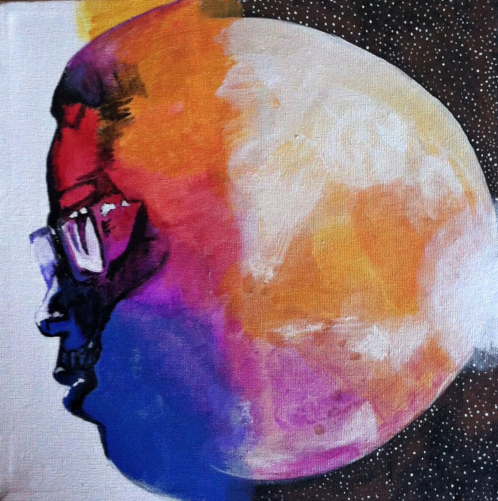 Man on the Moon The End of Day Kid Cudi Inspired Canvas Etsy
